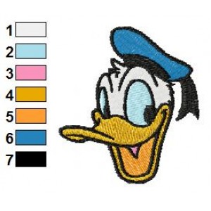 Donald Duck Face Embroidery Design 02